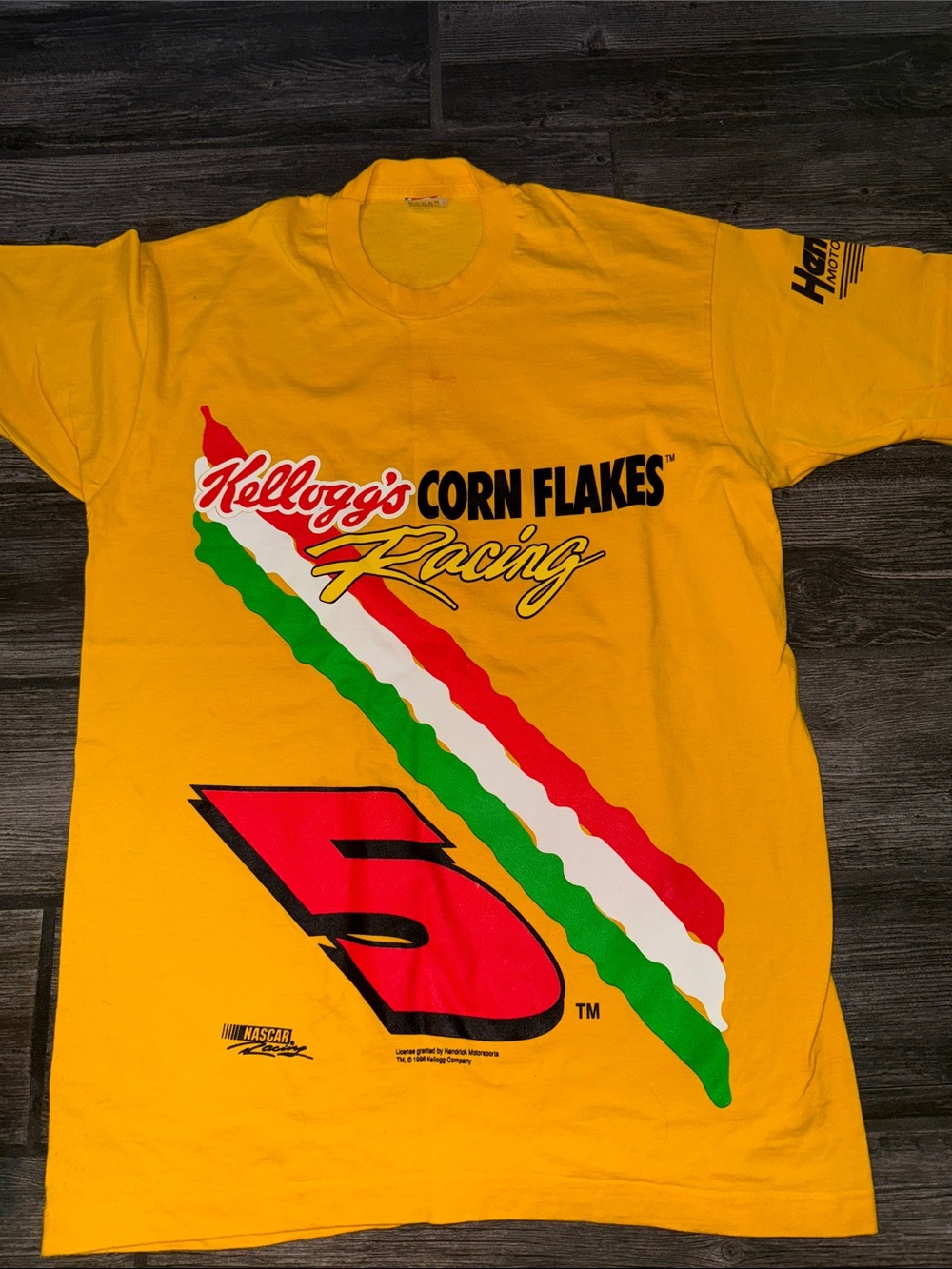 Corn Flakes Racing Yellow Graphic Tee large